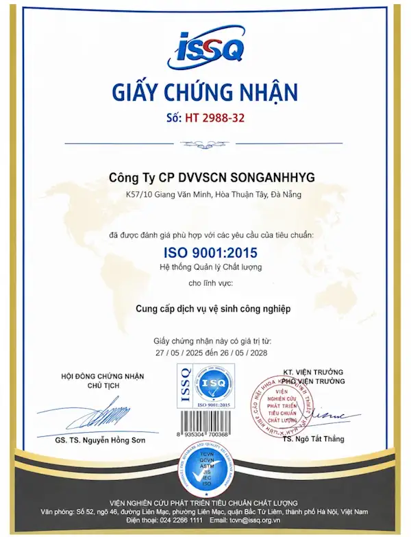 ISO 9001:2015 trong ngành vệ sinh công nghiệp