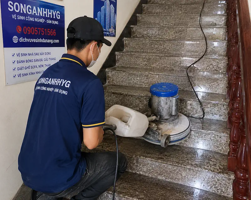Dịch vụ đánh bóng cầu thang đá tại Đà Nẵng